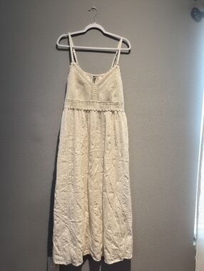 Old Navy White Crochet Maxi Dress